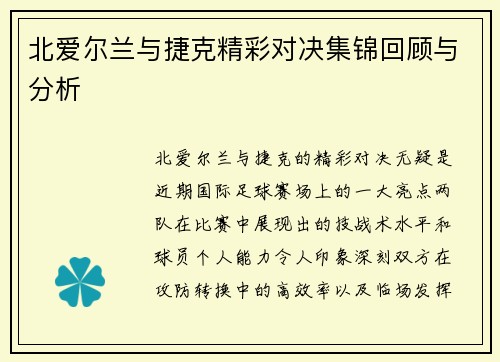 北爱尔兰与捷克精彩对决集锦回顾与分析